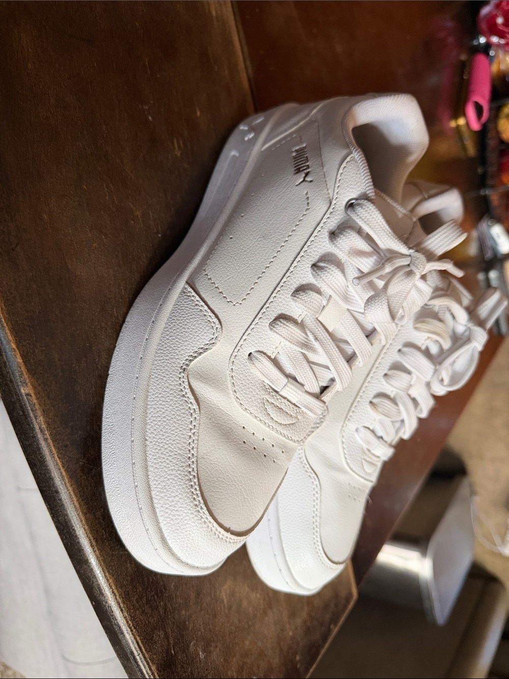Puma White Low-Top Leather Sneakers